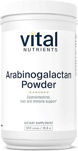 Vital Nutrients Arabinogalactan Powder  Suplemento vegano para apoyar la salud gastrointestinal, el hígado y el apoyo inmunológico*  Sin gluten,
