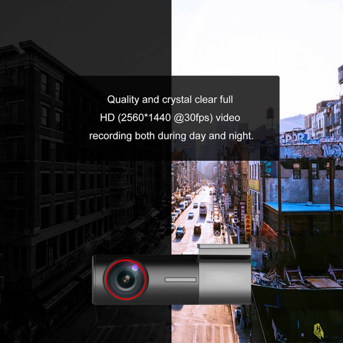 Registratore di Guida Doppia Camera 12mp 1296p Wifi Nero