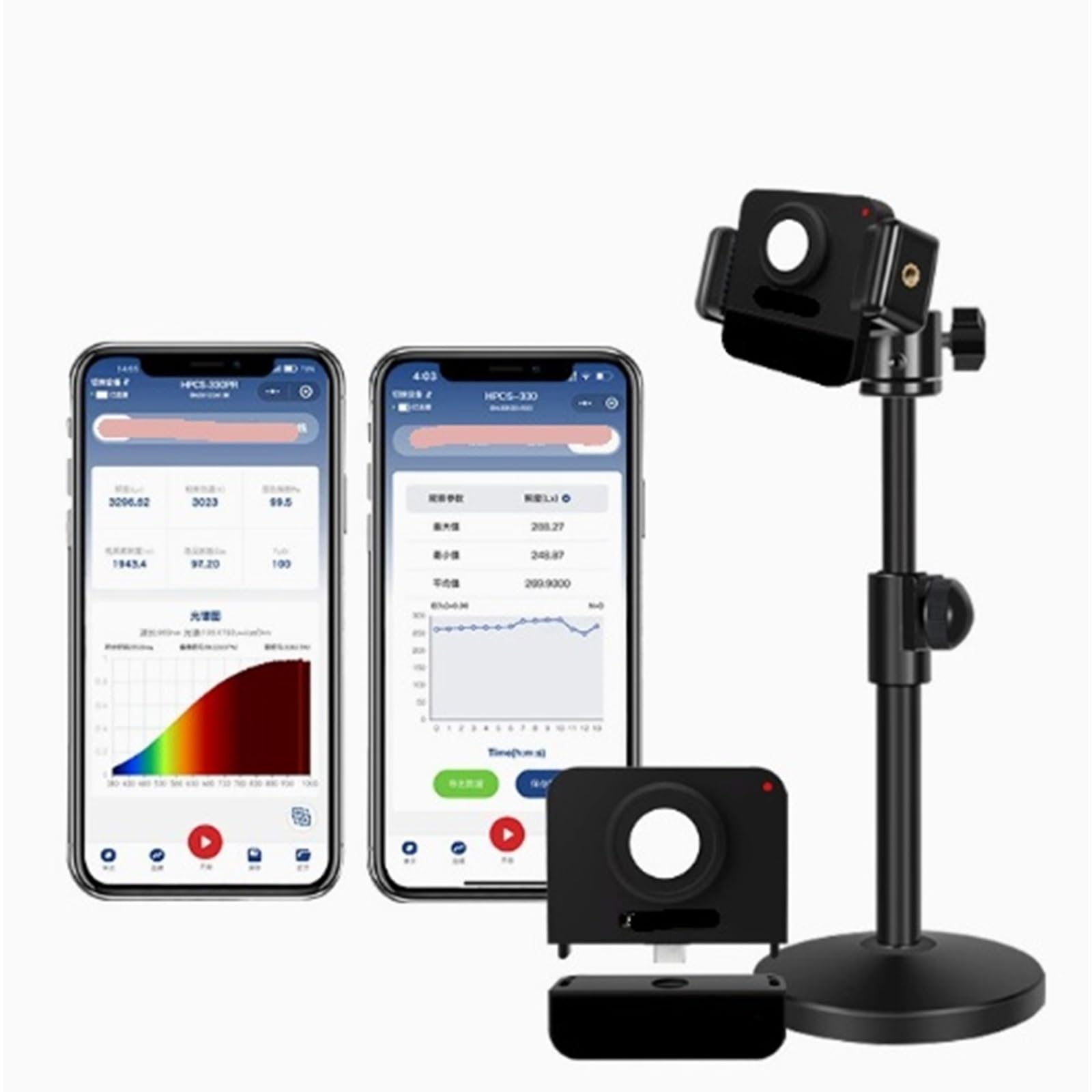 Medidor de luz Digital, Software para PC Y Aplicación para Teléfono con Soporte Portátil para Espectrómetro para Plantas de Interior y jardín, fotografía
