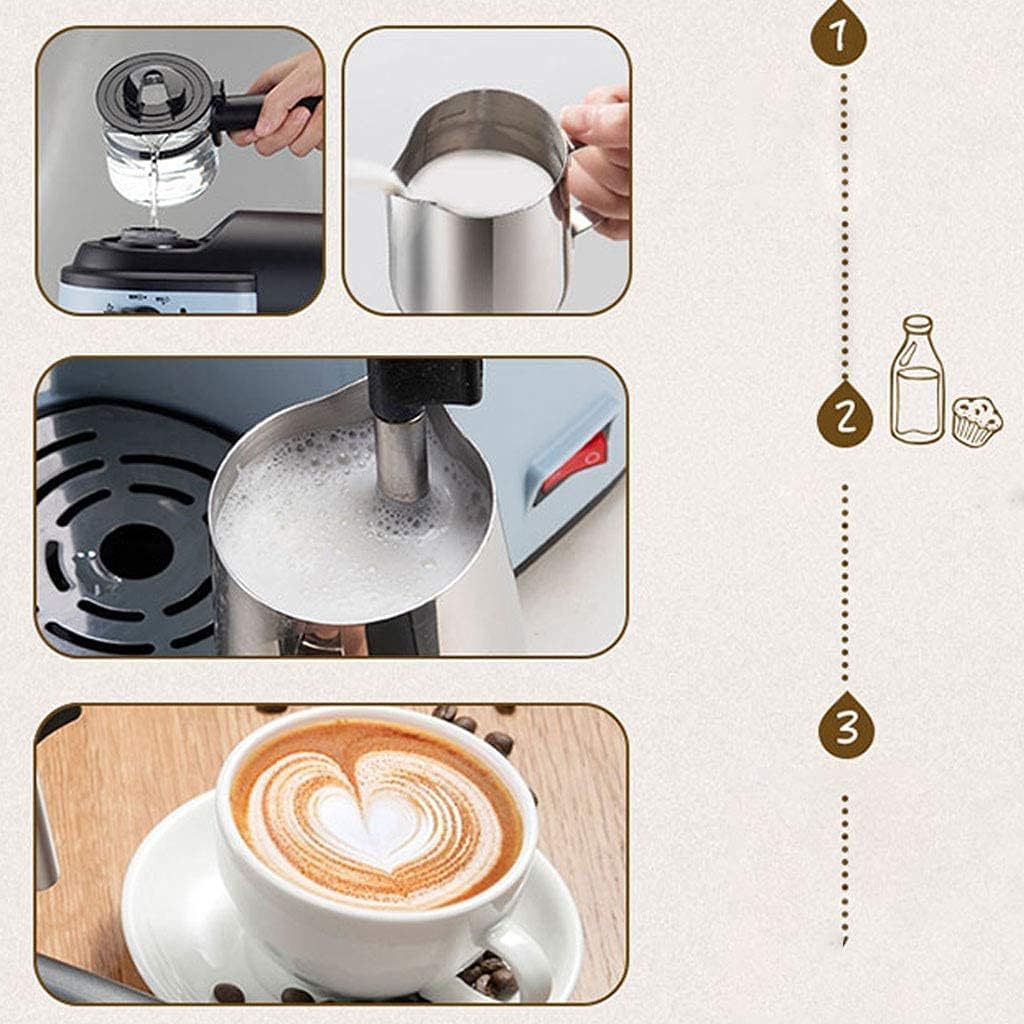 Professional Electric Espresso Coffee Maker Automatic Pump Pressure Fancy Machine Milk Frother Pot Foam Bubble