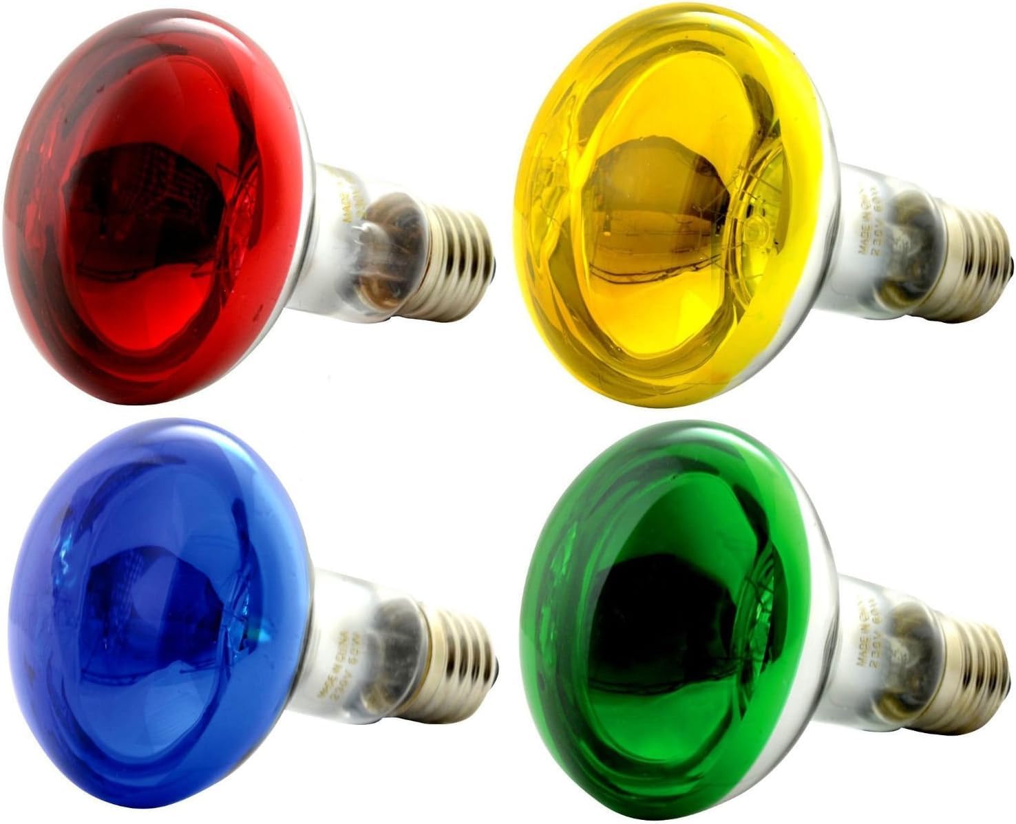 Lot de 4 Ampoules à Incandescence colorées, E27, 60 W