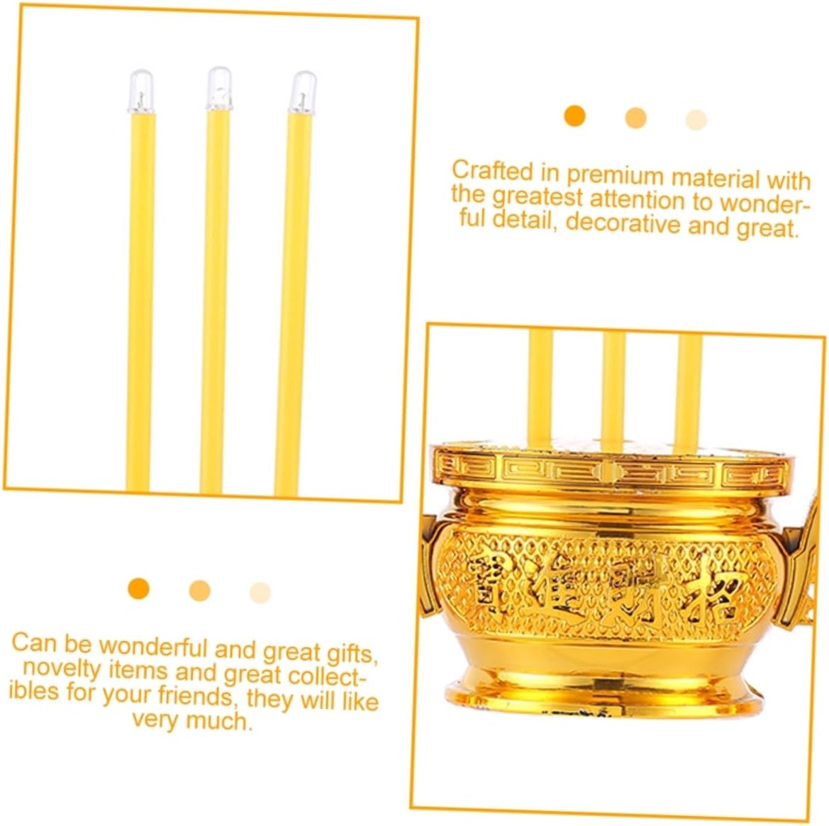 BESPORTBLE Electronic Incense Burner Insencens Burner Led Incense Stick Thai Candle Lamp Buddhist Electric Incense Stick Incense Holder Chinese Candle Light Plastic Shine Treasure Bowl
