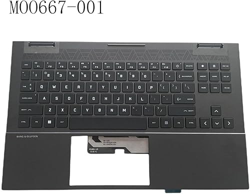 Miniatura 8 de wzqrps Reemplazo para HP OMEN 15-EK 15-EN 15Z-EN100 Carcasa superior para portátil Palmrest RGB Backlit Keyboard Assembly Part M00667-001