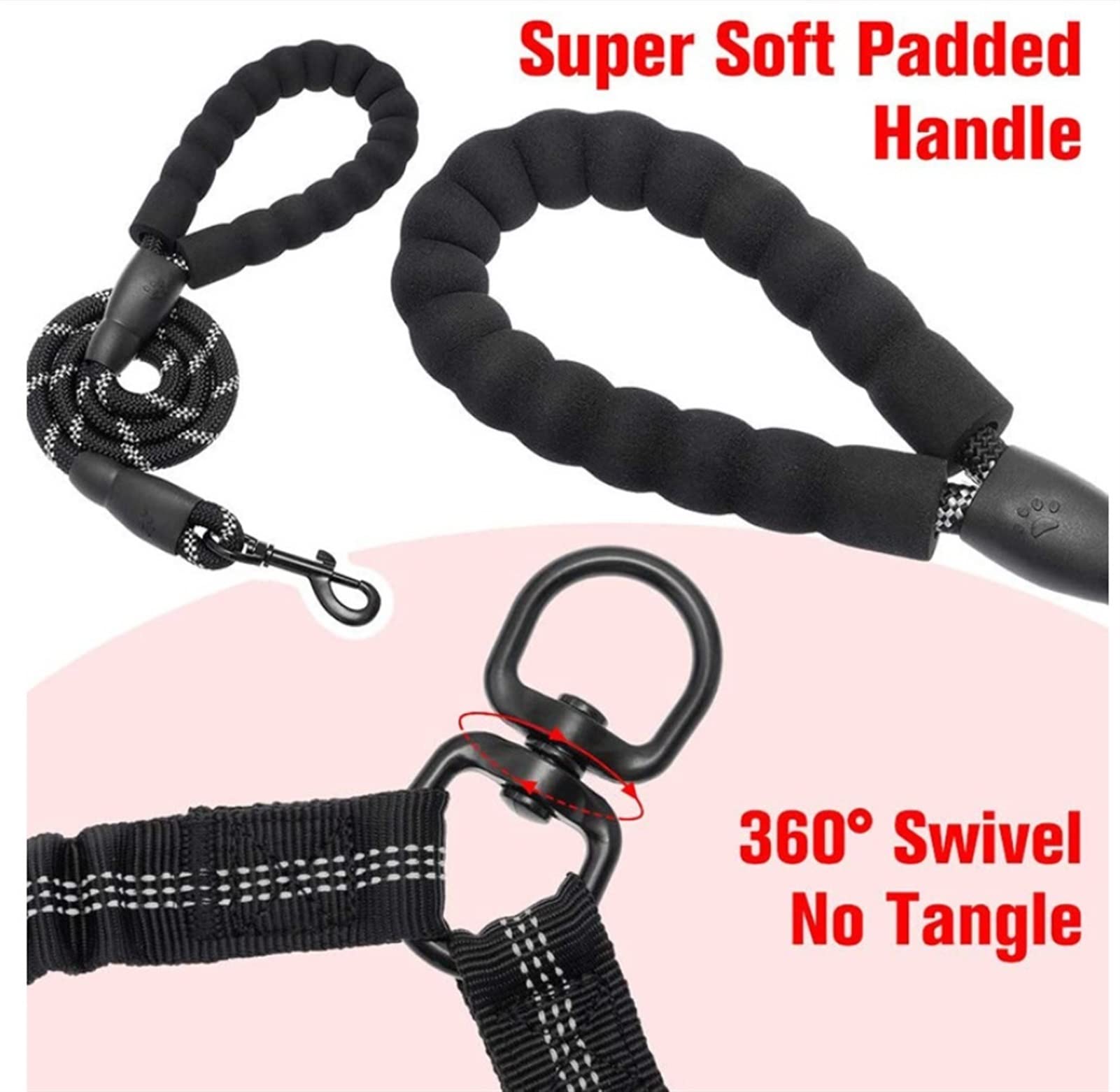 2 Two Dods Leash Coupler Double Twin Lead Walking Hundeleinen (Color : Black)