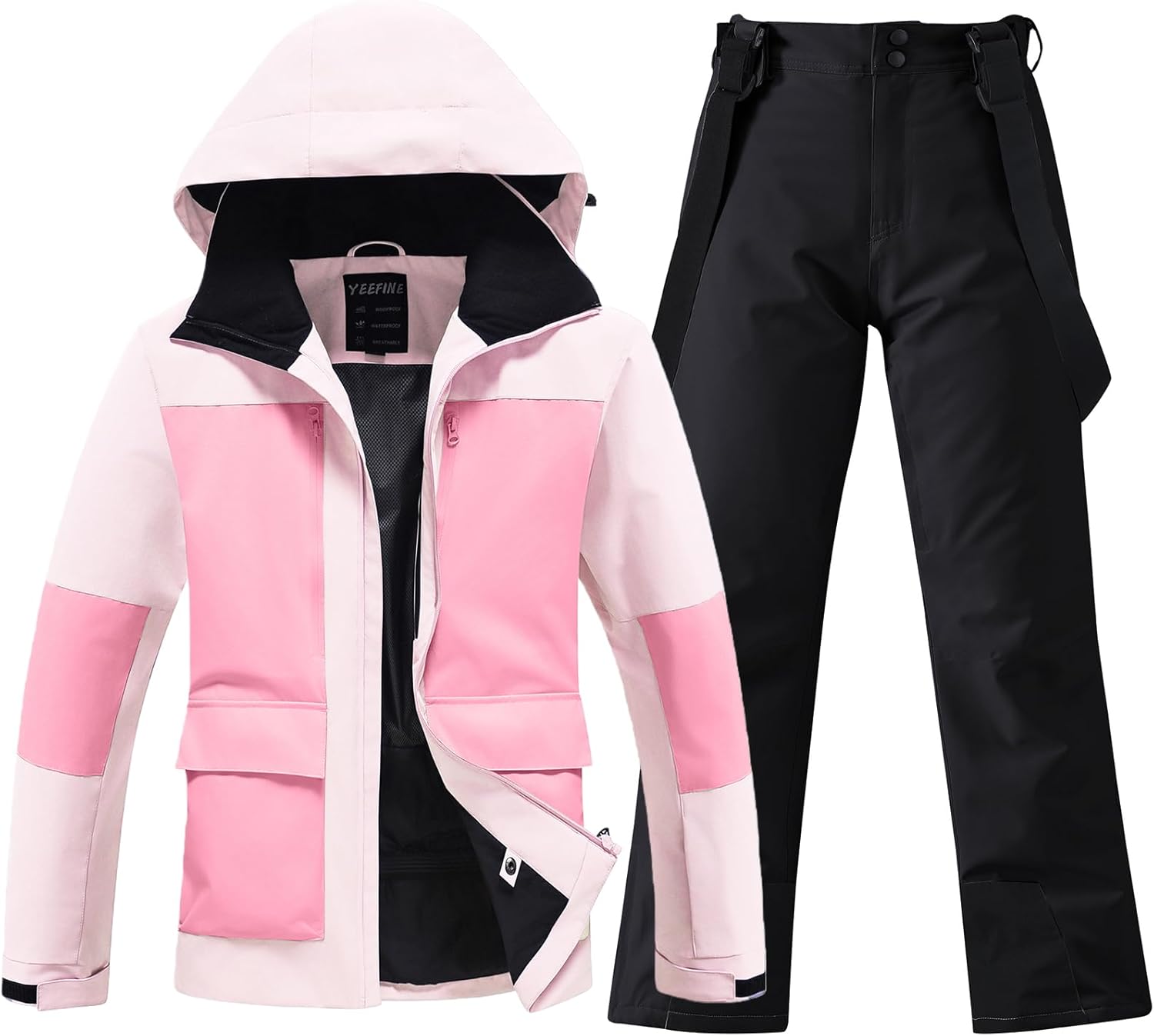 HOTIAN Women's Skisuit Ski Jackets and Pants Set Windproof Waterproof Insulated Snowsuit Winter Warm Snowboarding Snow Coat