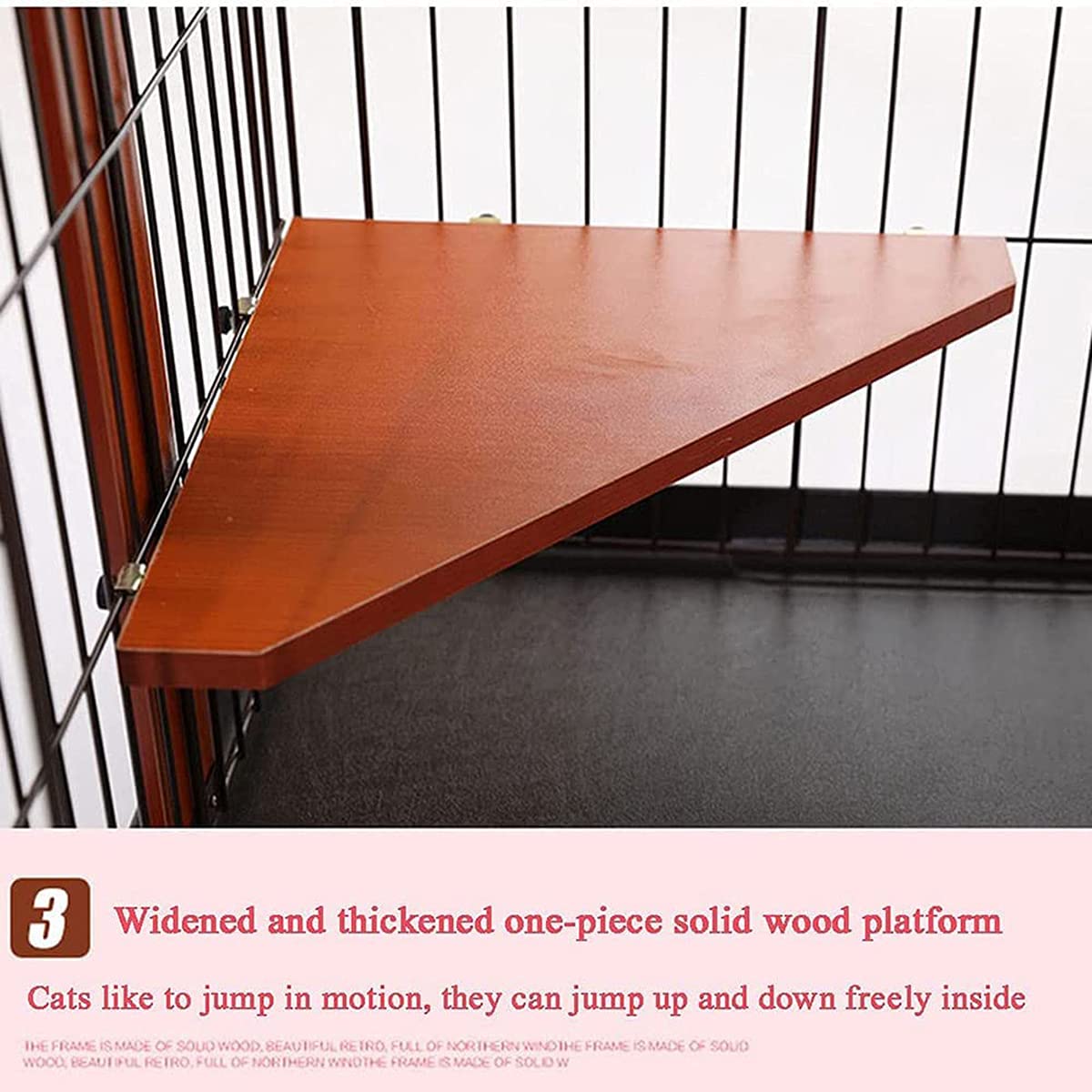 Jaula para Mascotas, Jaula de Madera para Gatos, Caja Grande de Cerca Estilo apartamento para Gatos de 2 Pisos, criadero Interior Ideal para Perrera, Blanco, 88 * 57 * 119 cm