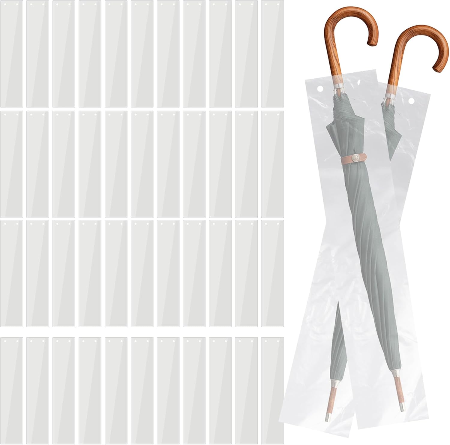 Klmnop 500 Pcs Clear Disposable Wet Umbrella Rain Bags, Universal Heavy Duty Umbrella Sleeve, Big Plastic Covers for Wet Umbrellas Keep Church Lobby Floors Dry(Clear)