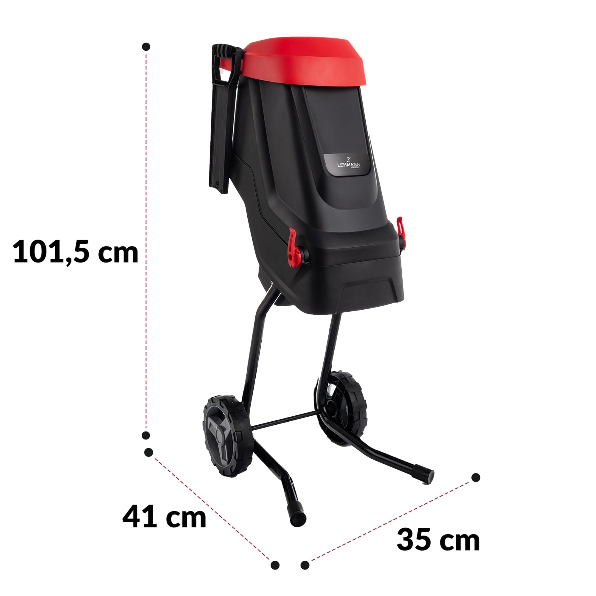 LEHMANN Biotrituratore Elettrico, Trituratore Rami e Foglie 45 mm, Sacco 45 L, Lame Acciaio SK5
