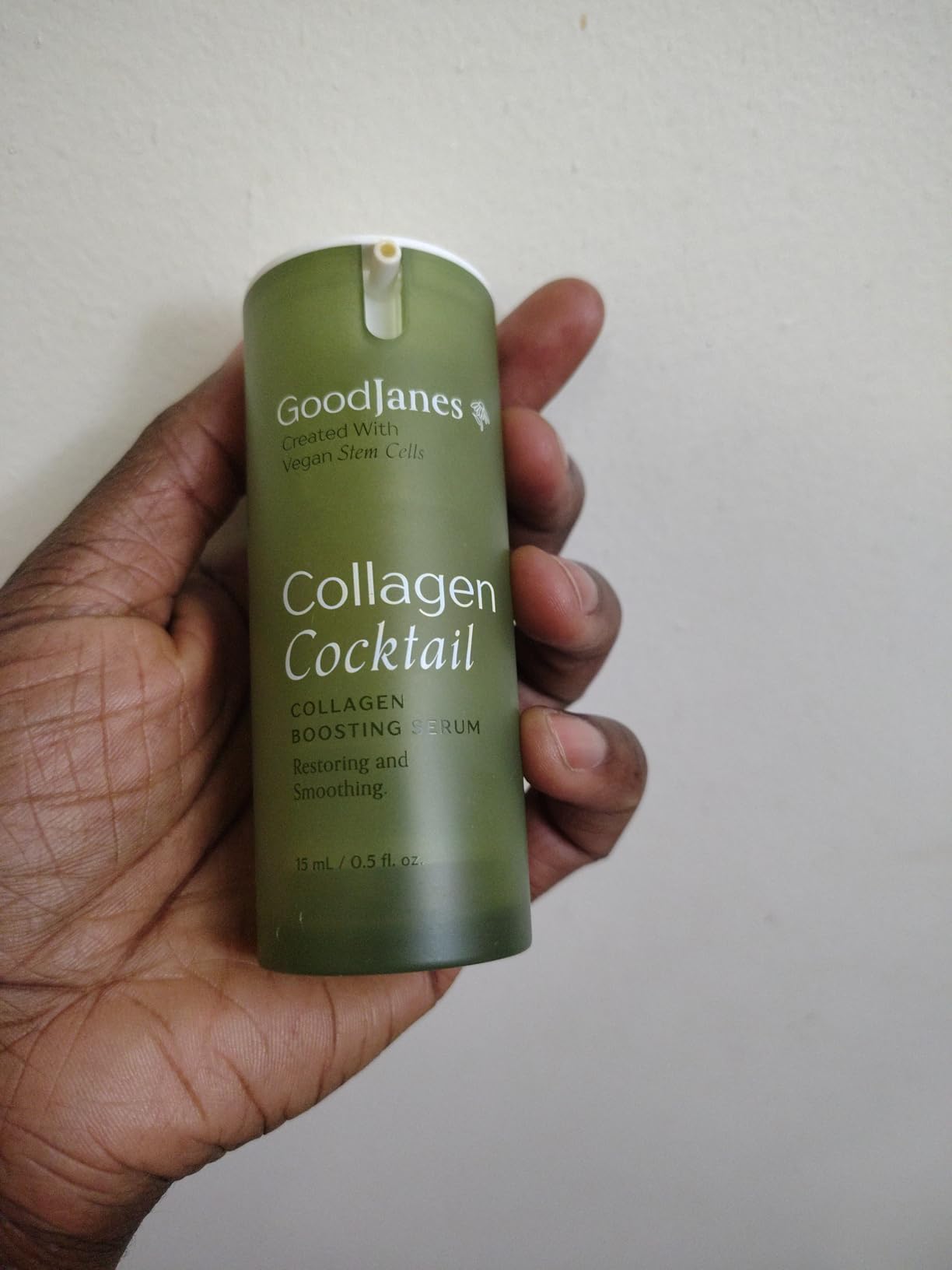 GoodJanes Collagen Cocktail Boosting Serum with Vegan Collagen, Vitamin C, Niacinamide & Copper Peptides – Plant-Based Stem Cell Treatment for Radiant, Firm-Looking Skin, 0.5 oz