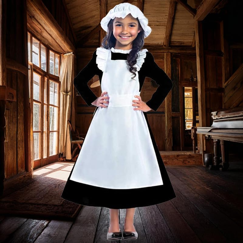 My Illusions Girls Victorian Maid Kids World Book Day Historical Poor Girl Fancy Dress Outfit (Small 5-6 Years) - Image 3