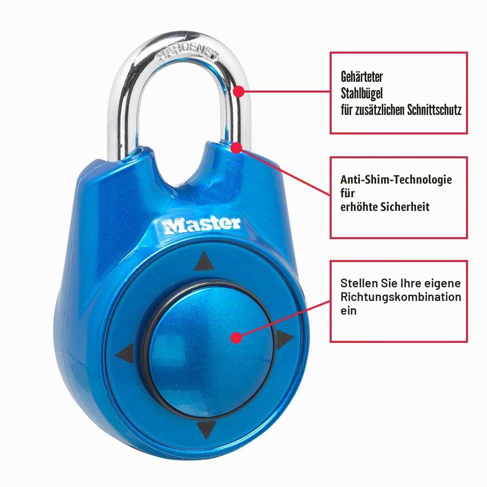 Master Lock 1500iD Vorhängeschloss,eigene Kombination einstellbar, Blau