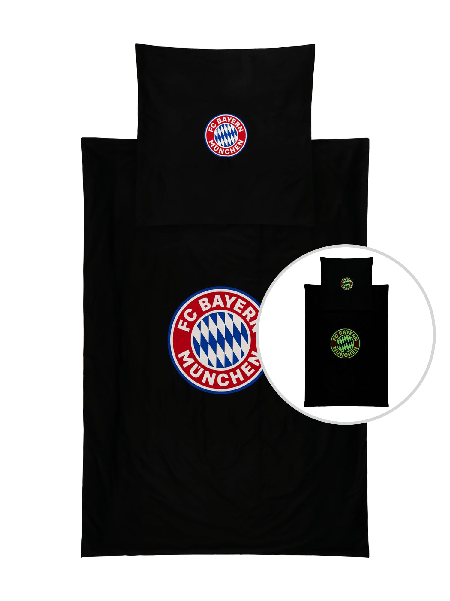 FC Bayern München Bettwäsche Glow in the Dark Arena – 135x200 cm