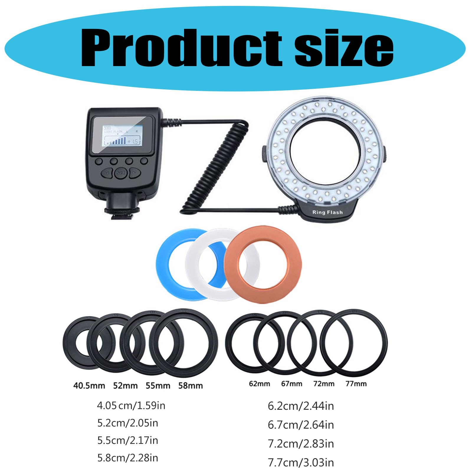 Fotografia Anelli Luce con Schermo LCD 7 Modalità di Illuminazione 8 Adattatori per Enhanceds Imaging Effetti Flash Luce con LCD Controller