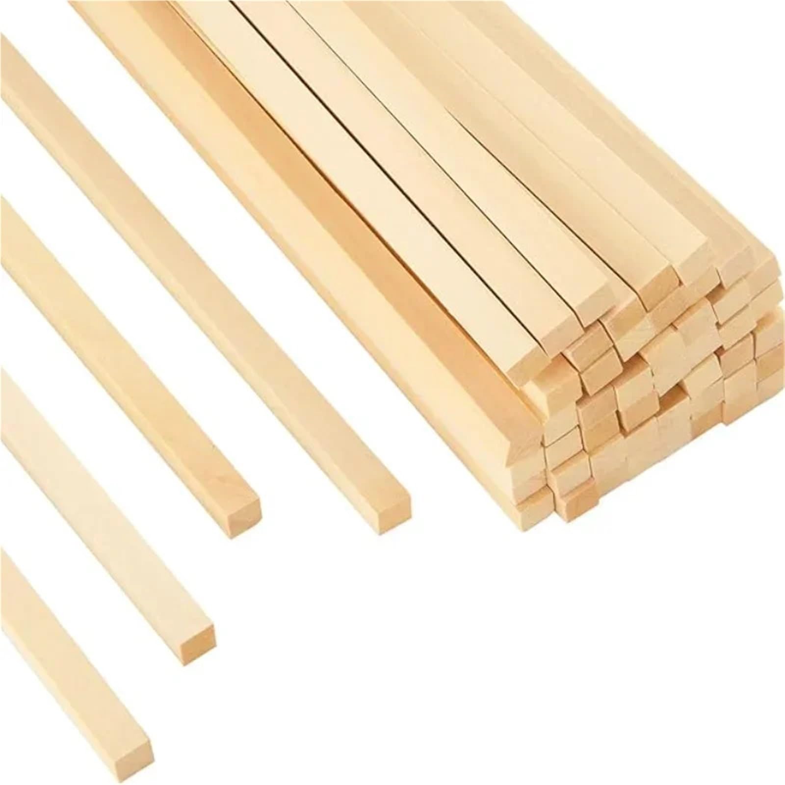 Balsa Wood Sticks 3x3.0mm 4x4mm 5x5mm Long 200/300mm Square Balsa Wood Stick Wooden Dowel Rod Block for Model Making(7mmx30cm 60Pcs)