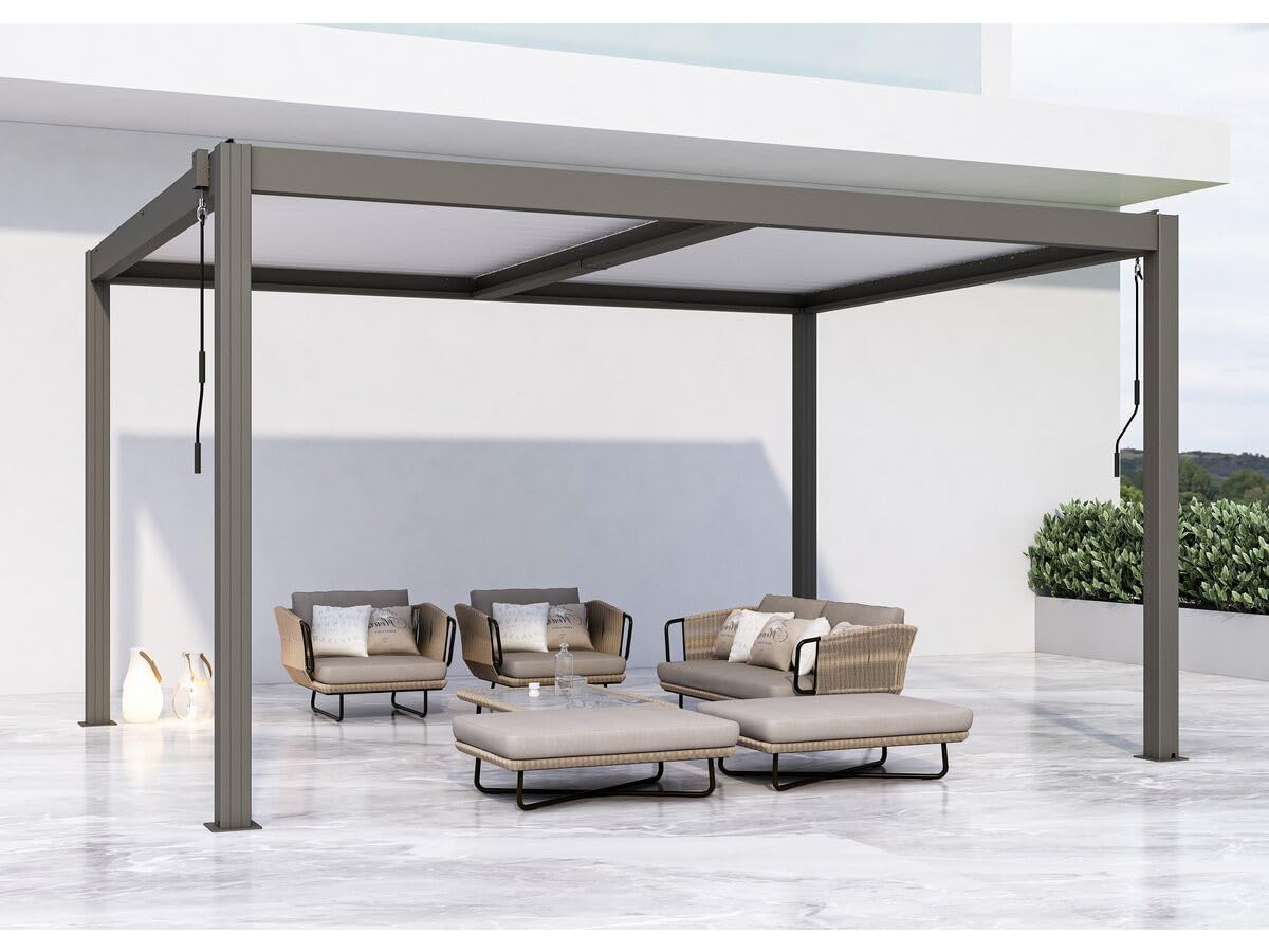 Pergola bioclimatica "Windsor" - 3 x 4 m - Taupe