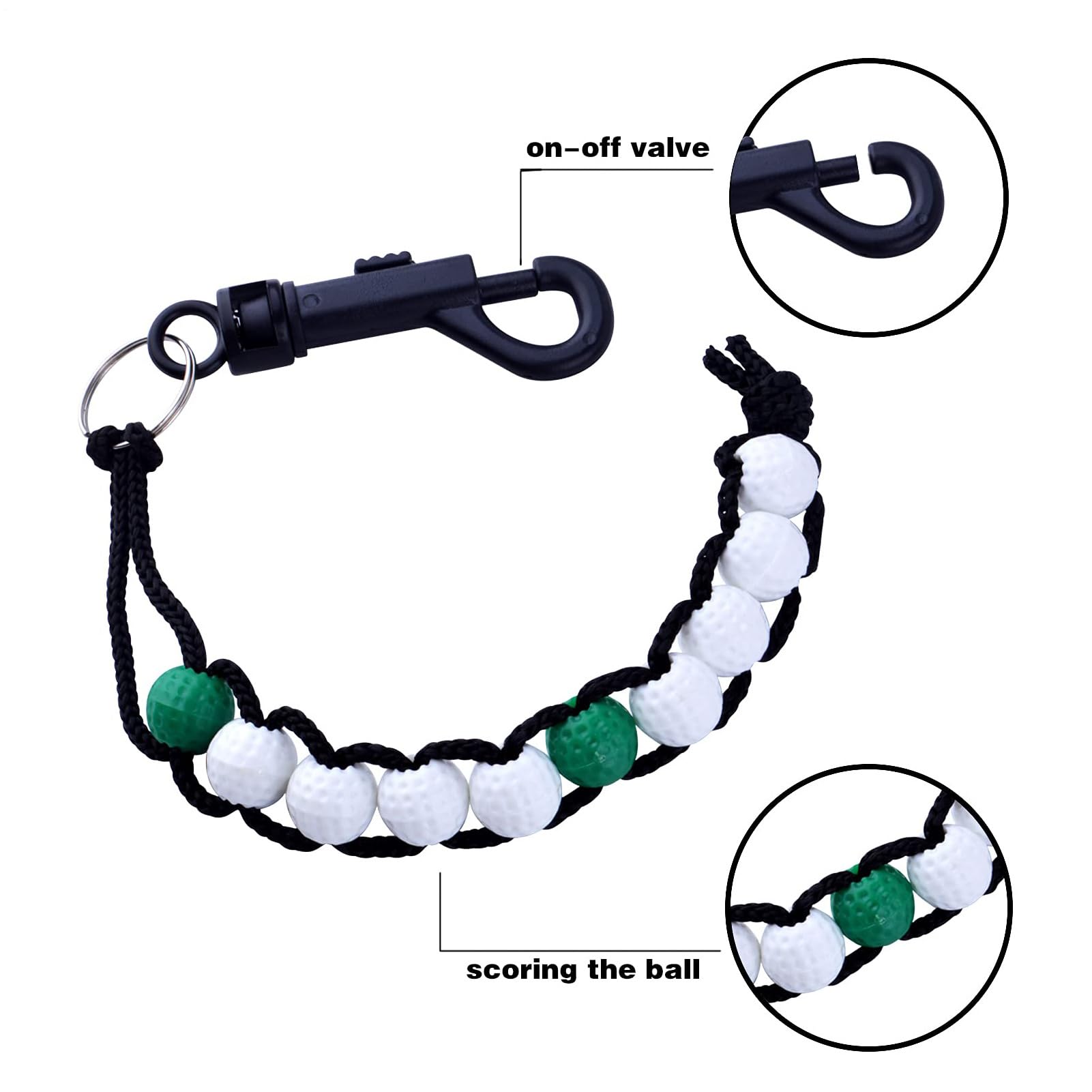 Contador De Golpe De Golf Cuentas Pulseras Oro Ligero Duraderas Accesorios