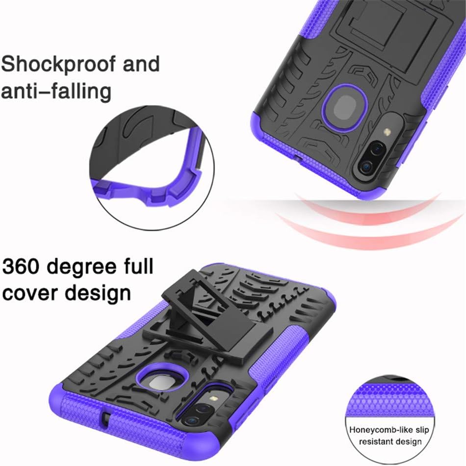 Yiakeng Samsung Galaxy A20 Case, Samsung Galaxy A50 Case, Shockproof Slim Protective with Kickstand Hard Phone Cover for Samsung Galaxy A50/A30/A20 (Blue) Samsung Galaxy A20 Case Blue