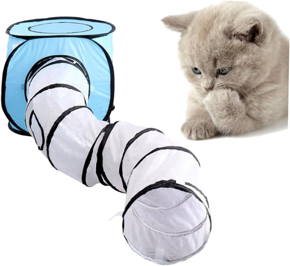 BESTonZON Shape Tunnel Foldable Interactive Cat Tunnel for Indoor Play Space Saving for Kittens and Cats Durable Pet for Endless Fun