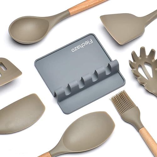 Miniatura 5 de Estera de silicona para utensilios de cocina, multicuchara para encimeras de cocina, cubertería con almohadilla de goteo, adecuado para utensilios