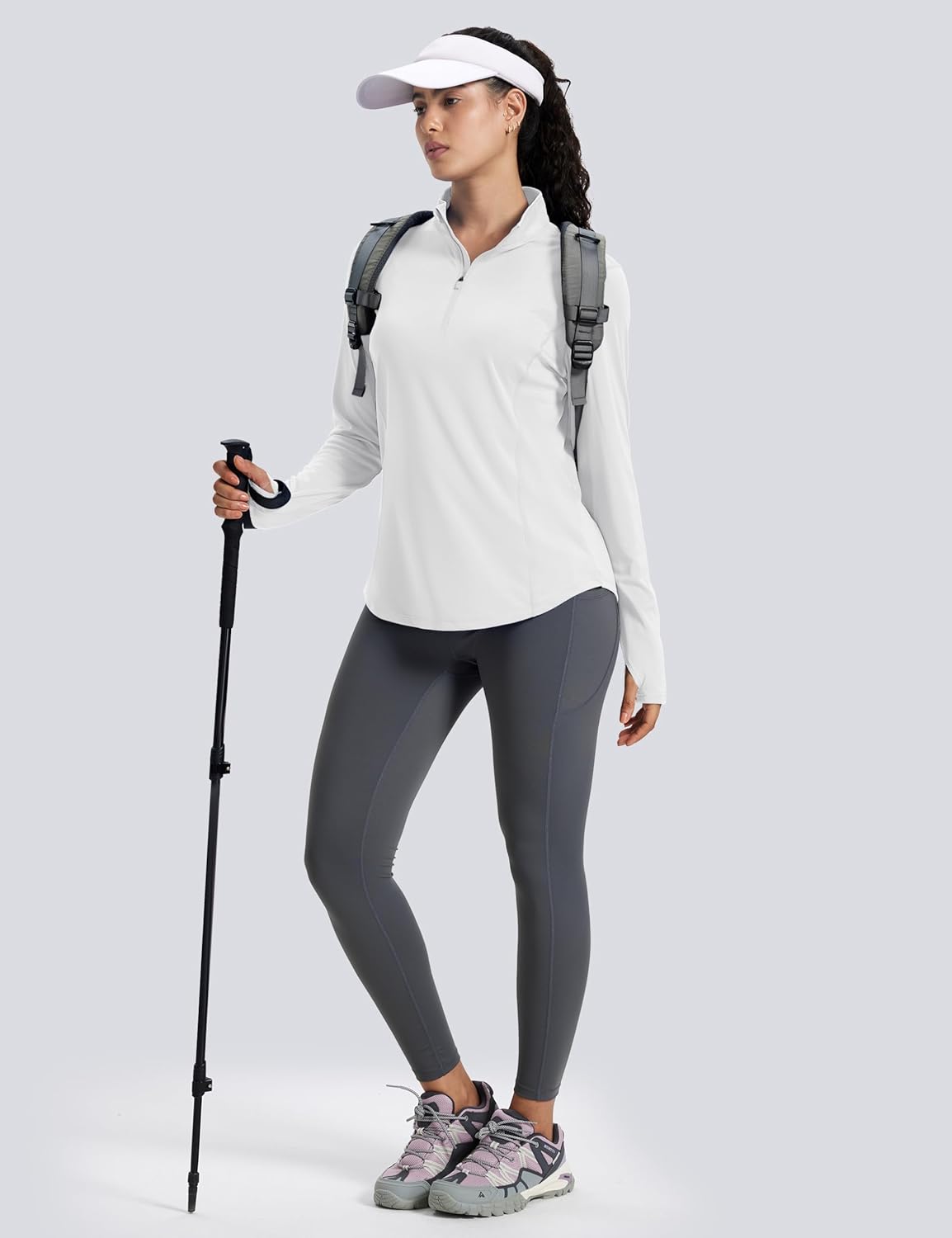 MAGCOMSEN Women's Long Sleeve Shirts Sun Protection Half 1/2 Zip Pullover Rash Guard Quick Dry Hiking Golf Workout Tops