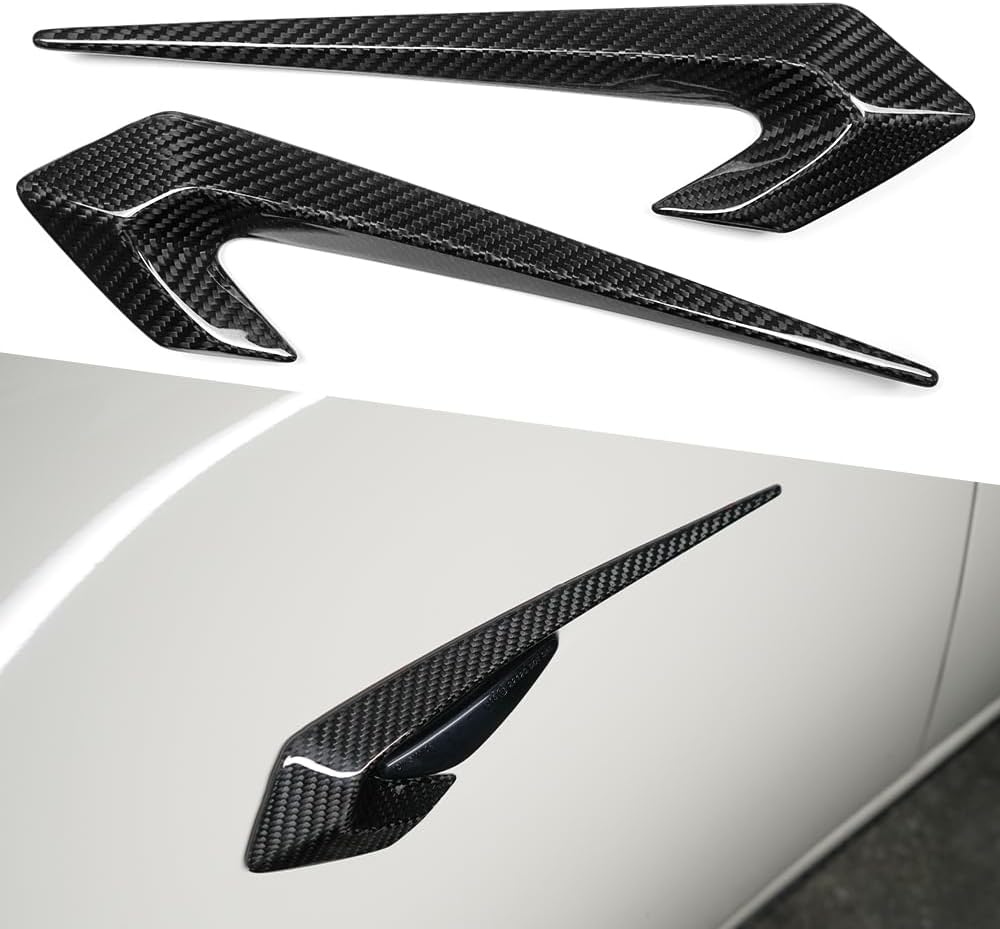 Geniune Carbon Fiber Front Fender Side Air Flow Cover Trim for Mazda MX-5 Miata ND ST RF Sport Club Grand Touring 2015-2023 2024 2025 Side Wing Air Vent Fender (Glossy Carbon Fiber)