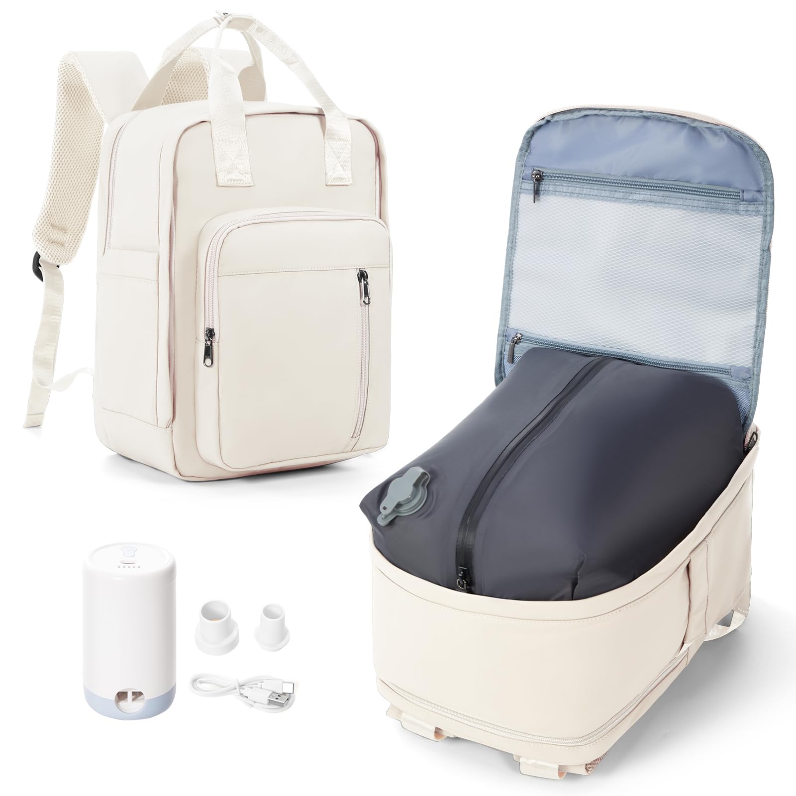 BJLFS Borse da Cabina per Ryanair 40x30x20 Zaino Wizzair Sottovuoto da viaggio 40x20x25 Bagaglio a Mano con compressione sottovuoto,Zaino Easyjet 45x36x20,Zaini Casual per laptop da 14 pollici