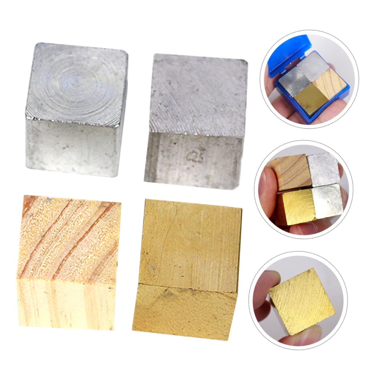 Mobestech 8 Piezas grupo de cubos bloque de densidad de hierro cubo de densidad dispositivos taco madera bloques madera cubo de hierro bloque de madera cilindro Metal herramienta equipo