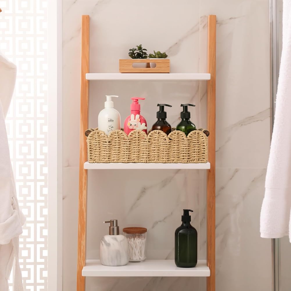 Cesta de Mimbre para Guardar Papel Higiénico: Organizador de Baño, Cesta Decorativa para Habitación Infantil, Cocina y Dormitorio.