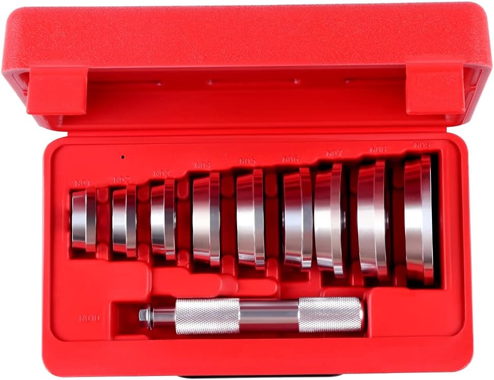 ECCPP 10pc Bearing Race and Seal Driver Set - Complete Kit for Wheel Bearing Replacing, Installation, and Pressing, Bearing Press Kit