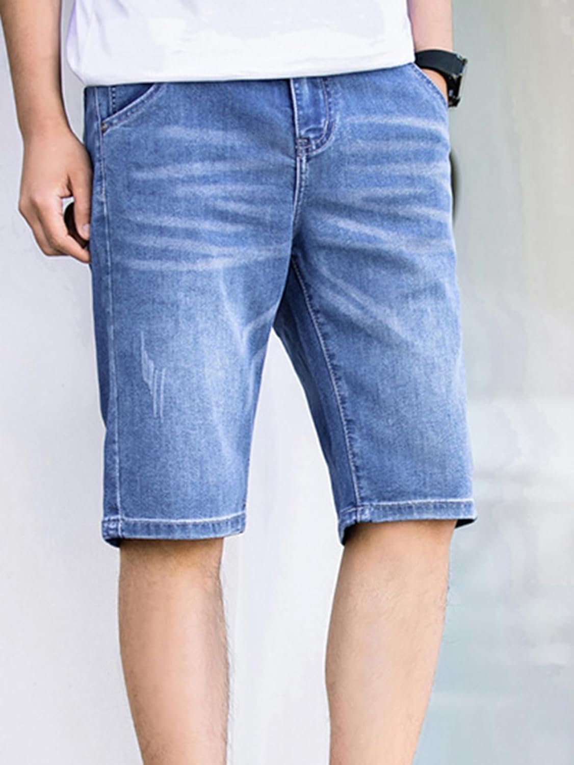 [Donahutt03] 大きいサイズ デニムハーフパンツ メンズ ワイド ショートパンツ 7分丈 ゆったり 紳士 夏 ストレート