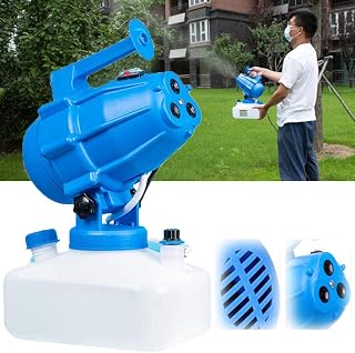 Portable 5L Electric ULV Fogger Sprayer Machine Electric ULV Fogger 3-Nozzle Garden Sprayer Range 10-12 Meters Atomizer Fogging for Home Hospitals Office Farm,Blue