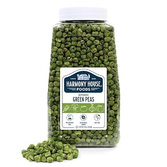 Harmony House Foods Dried Peas, whole (16 oz, Quart Size Jar) for Cooking, Camping, Emergency Supply, and More