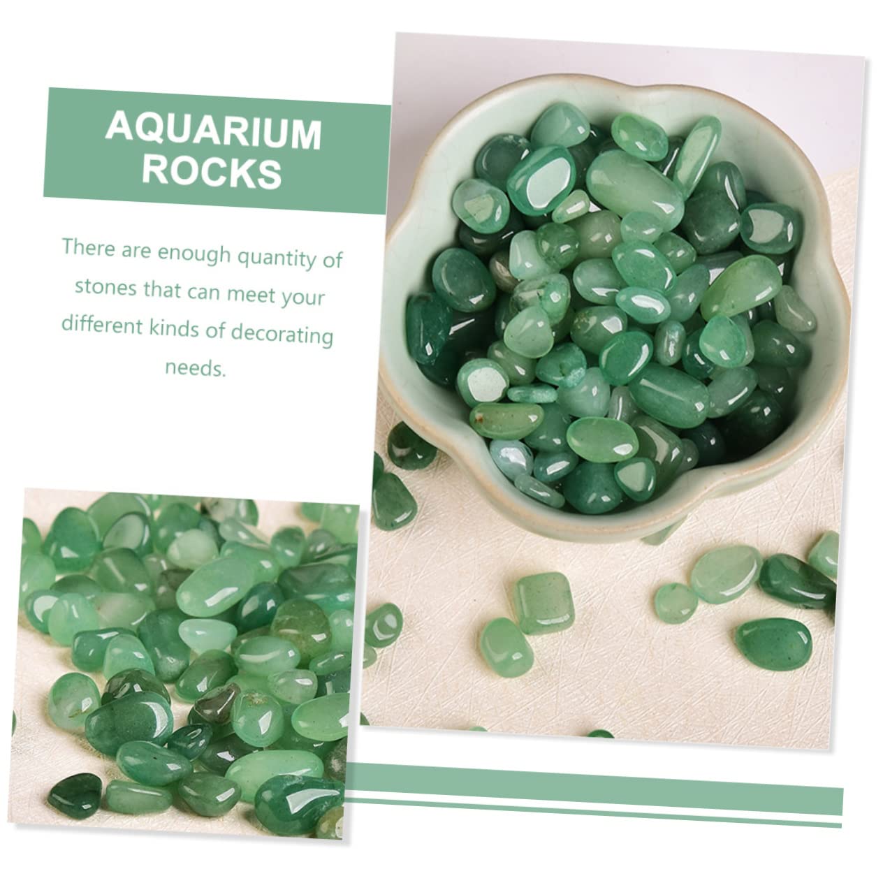 Ipetboom 1 Juego Grava de Jade aventurina jardinagem acuarios Accesorios para peceras Betta Piedras de Acuario decoración Vegetal florero Piedra a Granel Adornos de Grava de Acuario Pedazo