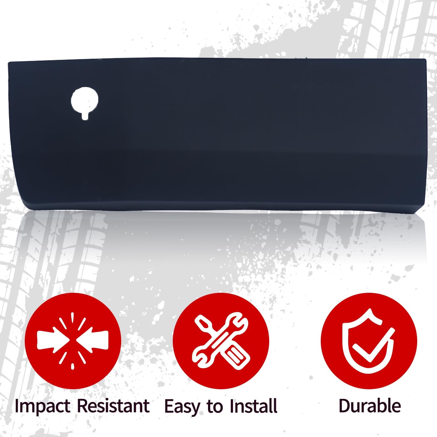 Rear Door Lower Molding Panel Trim for Transit 150 250 350 2015 2016 2017 2018 2019 with Hole 250 Degree Open Door Body Cover Accessories, Matte Black, Left Driver Side