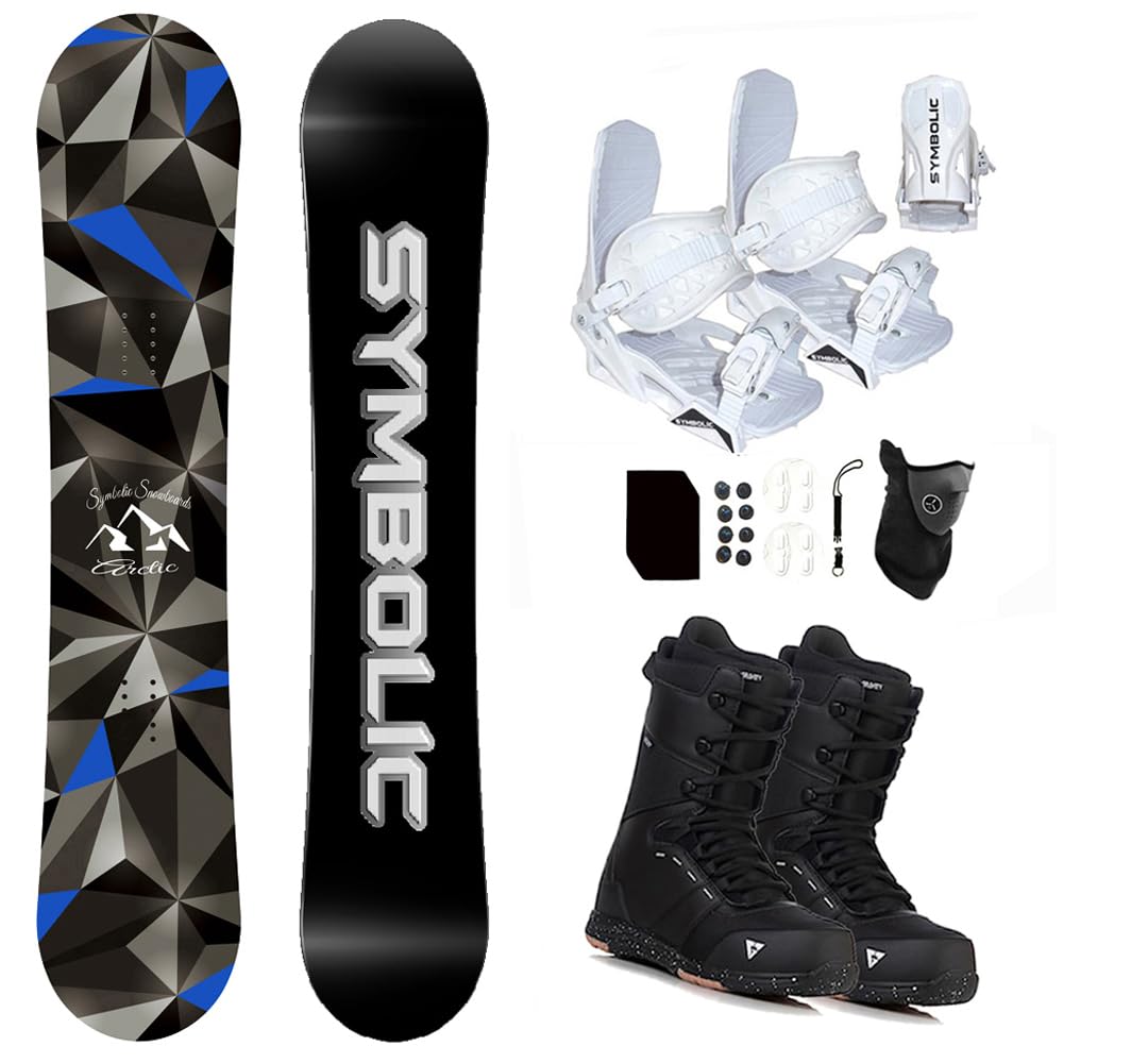 Symbolic Arctic Airtracks Women's Snowboard & Bindings & Boots Leash, Stomp, Gaiter Complete Package (8 WMS(EU39.5) GRVTY+White Bindg, 130cm Rocker)