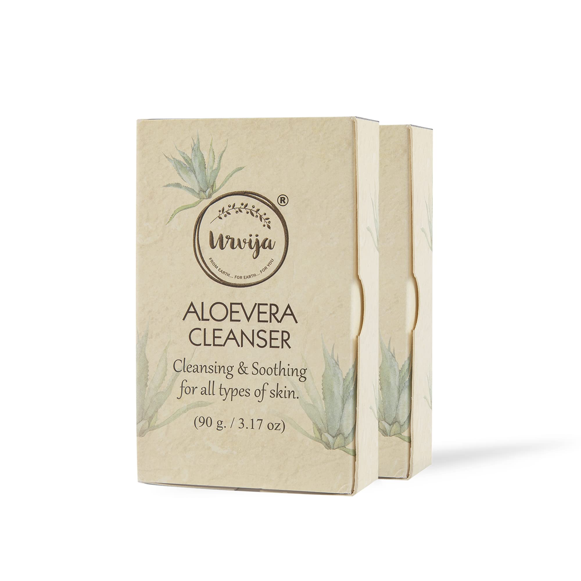 Urvija Aloevera Cleanser Soap - Essential oil based Handmade soap - Improves Skin Texture & keeps skin Soft & Supple - For dry to normal skin - No Sulphates, Anti blemish (Pack of 2, 90g each)-image-21