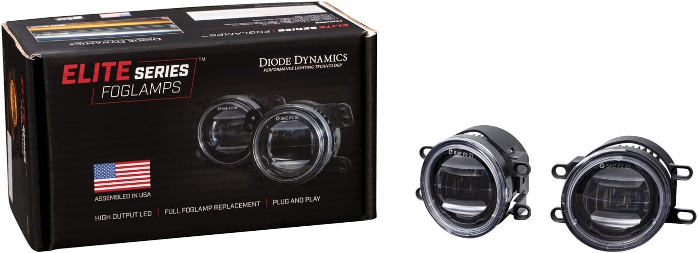 Diode Dynamics Elite Series Type B Fog Lamps compatible with Lexus/Subaru/Toyota Tacoma, 4Runner, RAV4 (pair), Cool White (6000K)