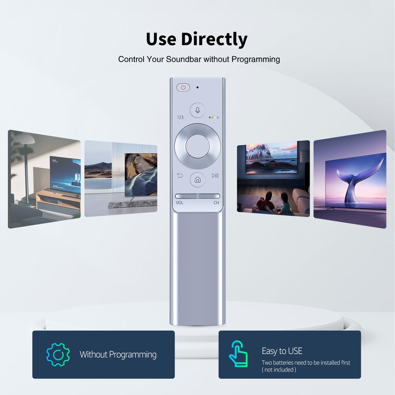 Voice BN59-01270A BN59-01265A BN5901270A Télécommande remplacée Compatible avec Samsung Les téléviseurs intelligents 4K QLED HD HDR UE43NU7445U UE43NU7445U UE65MU6449U Q7 Q8 Q9 QE55Q7CGMT