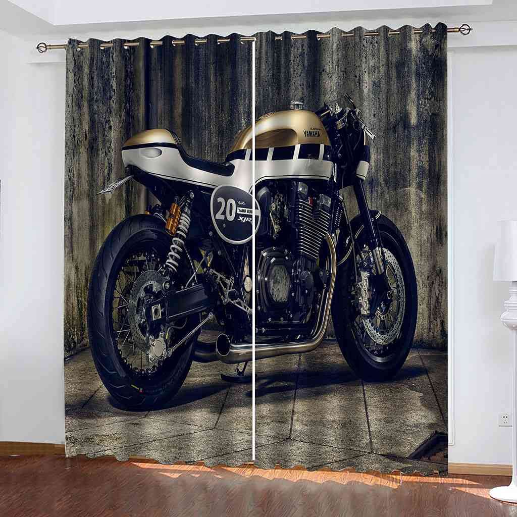 Rideaux occultants moto pour chambre d'enfant 140x160 cm