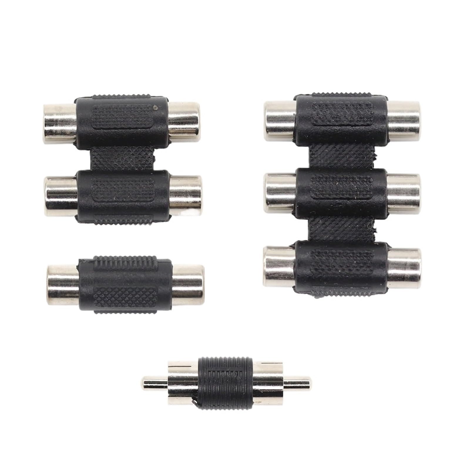 Connecteur Double/Trois RCA mâle à mâle, Adaptateur d'extension de Prise Jack Femelle à Femelle, 1/10 pièces(RCA 3F to 3F,10 Pcs)