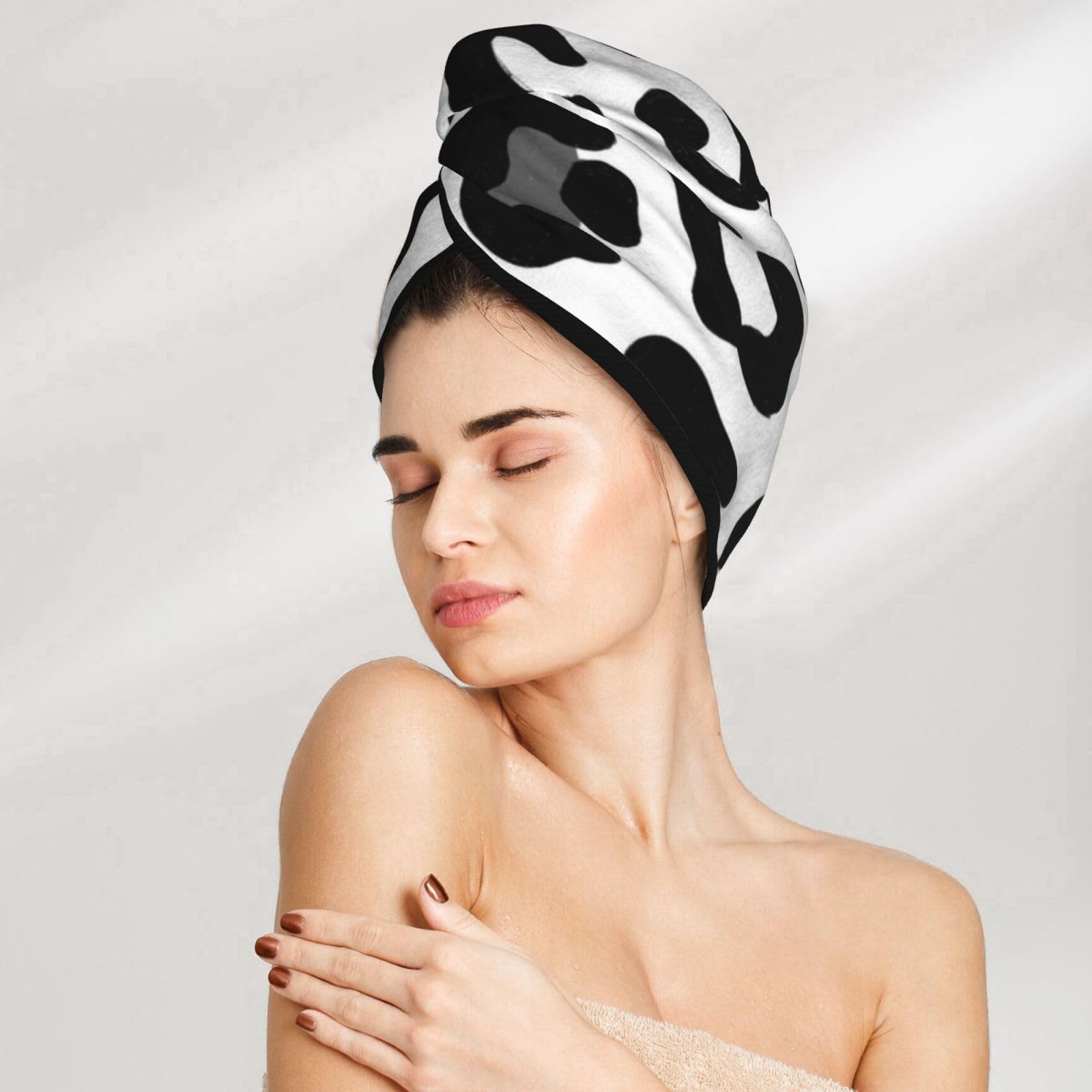 YoupO Leopard Print Dry Hair Cap Hair Drying Hat with Buttons Super Absorbent Quick Drying Hair Towel Wrap Soft Hair Hat for Women Dry Hair Turban for Wet Curly Long Hair