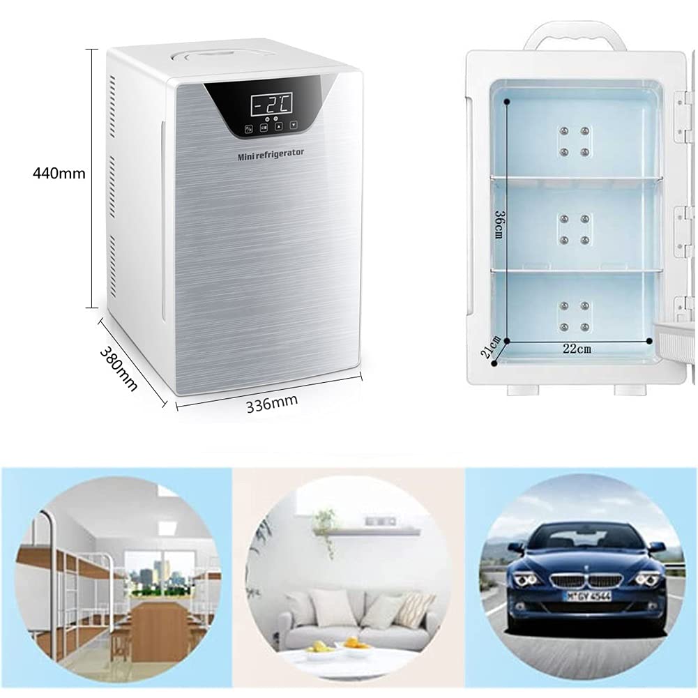 Przenośna chłodnica samochodowa 20L Lodówka Podwójne napięcie DC 12V AC 220-240V Termoelektryczne chłodzenie ogrzewanie do napojów Biuro kempingowe Do użytku domowego Cicha praca Regulowane wnętrze