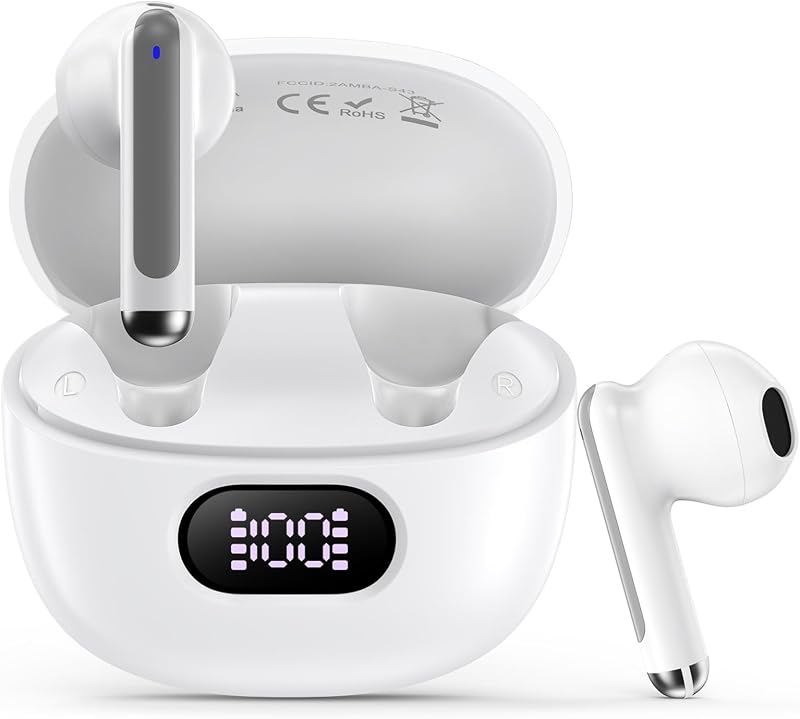 iPhone 17 Earbuds USB C Earphones Headphones Wireless Bluetooth Ear Buds for iPhone 16/16 Pro Max/16e/17 Pro Max, Samsung Galaxy S26 S25 A26 A36 A17 A16 S24, LED Display HiFi Stereo Type C Earphone