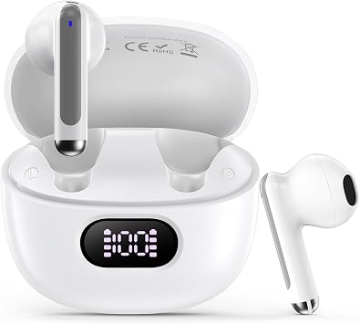 iPhone 17 Earbuds USB C Earphones Headphones Wireless Bluetooth Ear Buds for iPhone 16/16 Pro Max/16e/17 Pro Max, Samsung Galaxy S25 FE A36 A17 A16 S24 S23, LED Display HiFi Stereo Type C Earphone