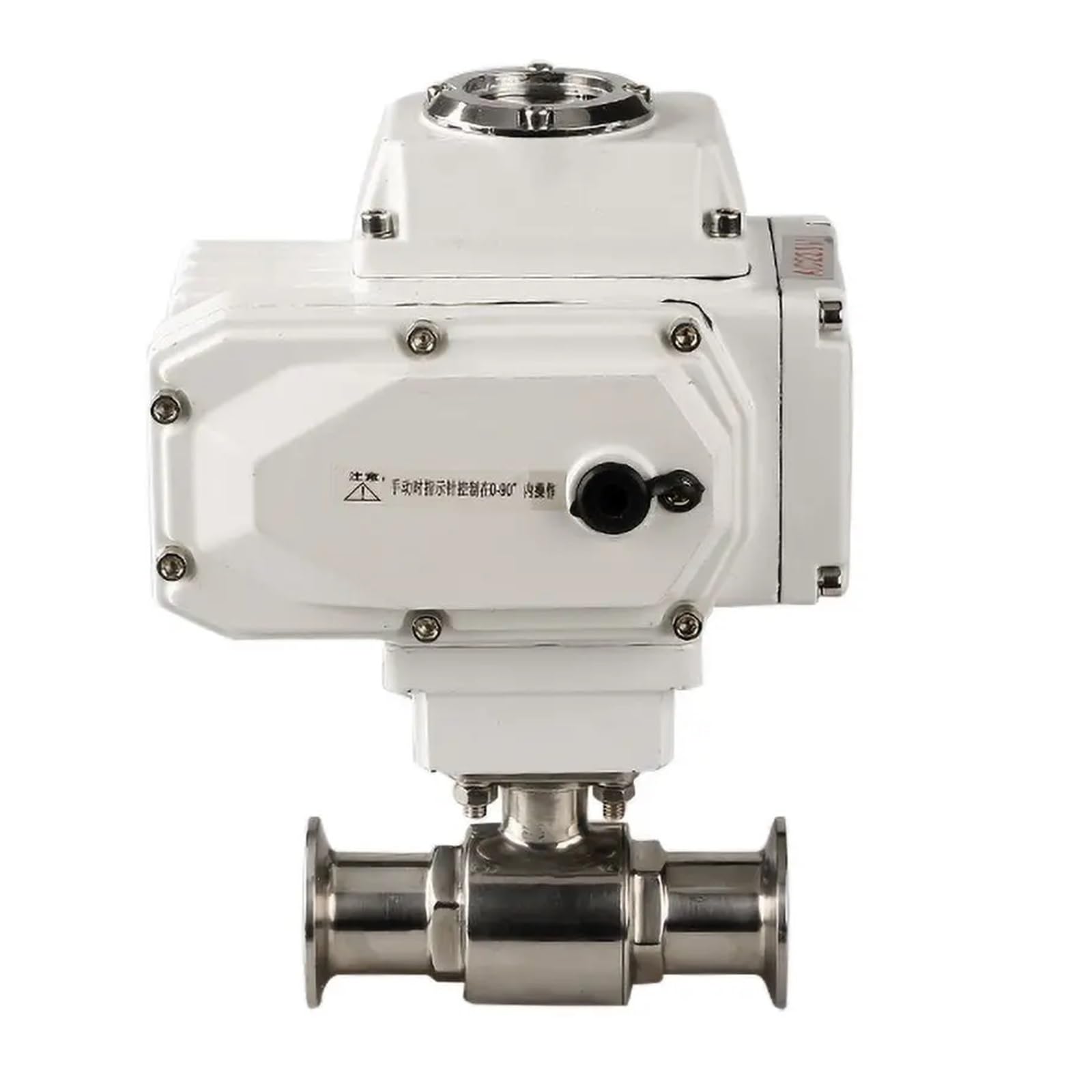 VSPPJYFG 25mm High Platform Electric Ball Valve 220V 110V 12V 24V Stainless Steel Clamp Type Quick-fit Through Ball Valves(12VDC)