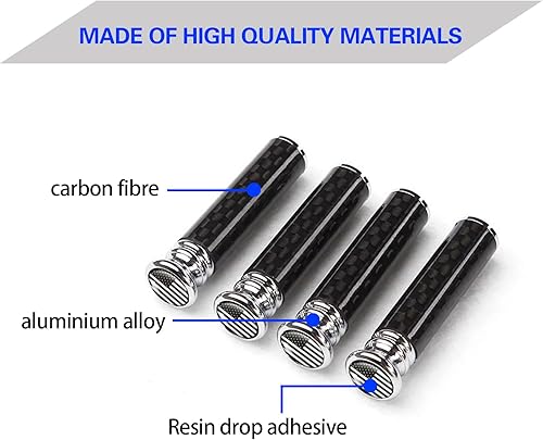 Miniatura 4 de ZKFAR 4 pomos de bloqueo de puerta de modificación de automóvil con bandera estadounidense, cubierta de pasador de puerta de metal de fibra de