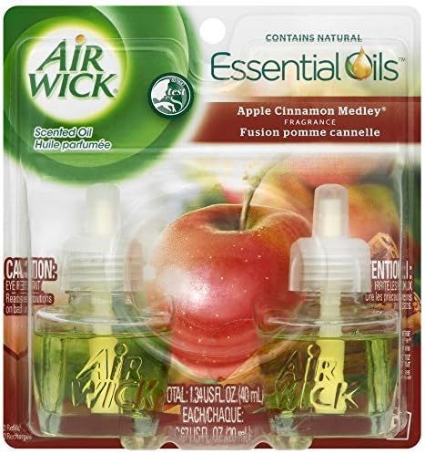 Air Wick Scented Oil Twin Refill Apple Cinnamon Medley (2X.67) Oz
