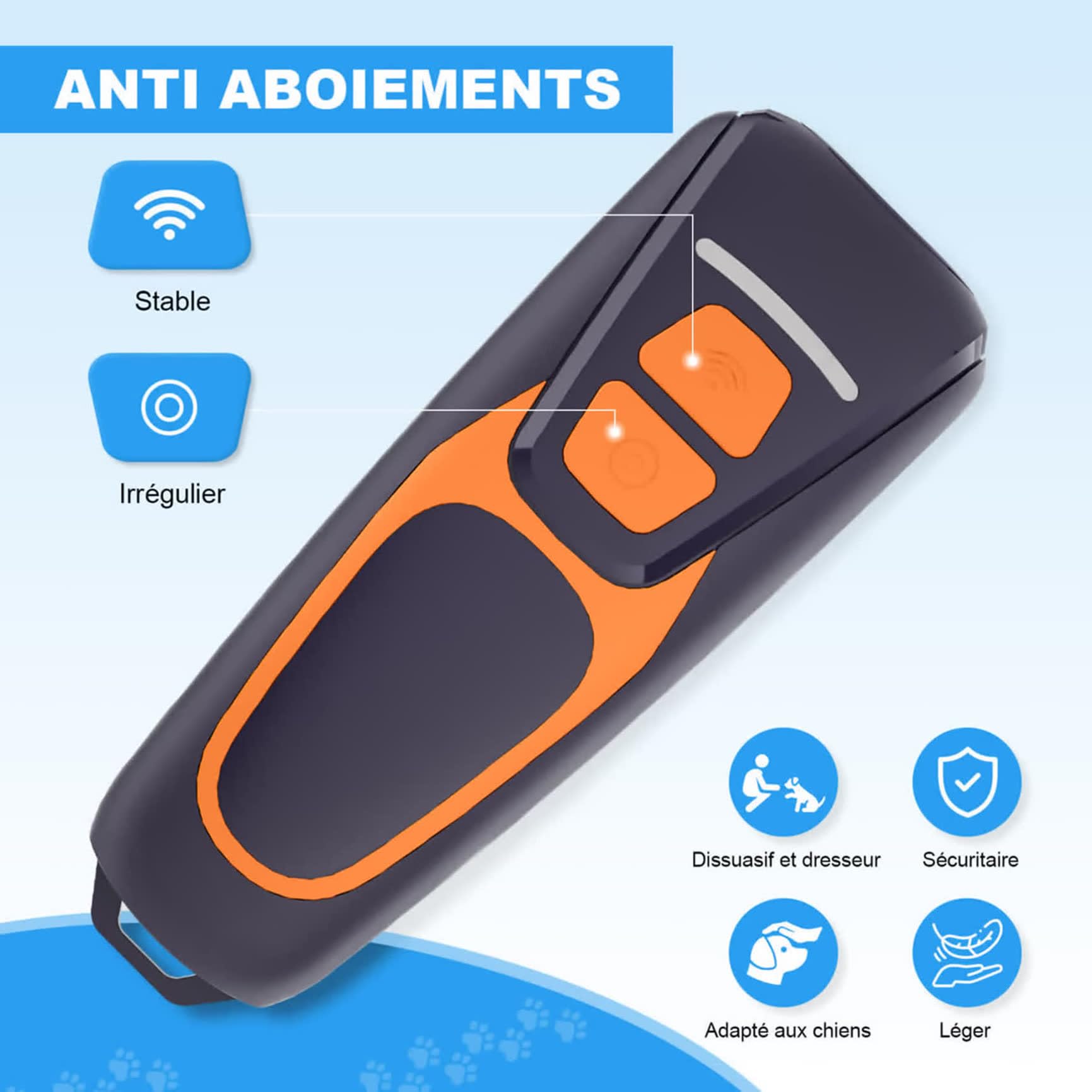 Anti Aboiement Chien Ultrason Puissant - Appareil de Dissuasion à ultrasons pour Chien - Portée de 15 m - Dispositif Anti-aboiement à ultrasons pour l'intérieur et l'extérieur
