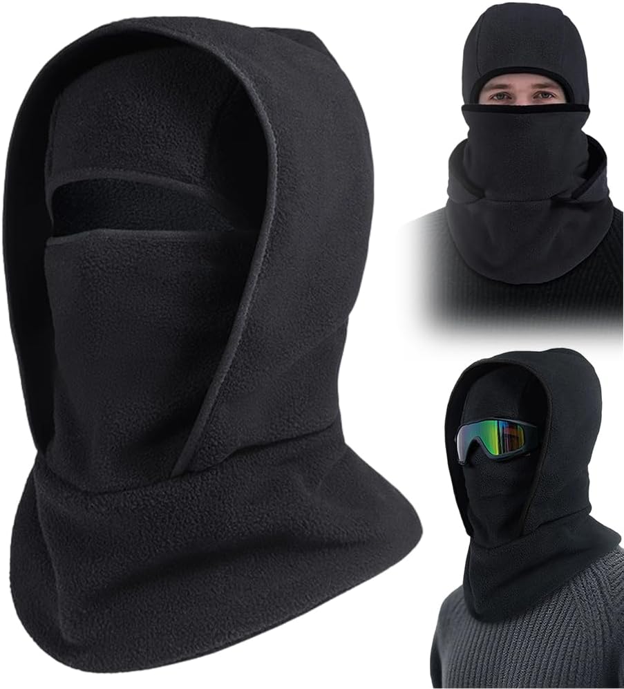 Unisex Windproof Warm Balaclava, Outdoor Winter Warm Hat Neckband Integrated Cycling Mask, Windproof Fleece Face Covers