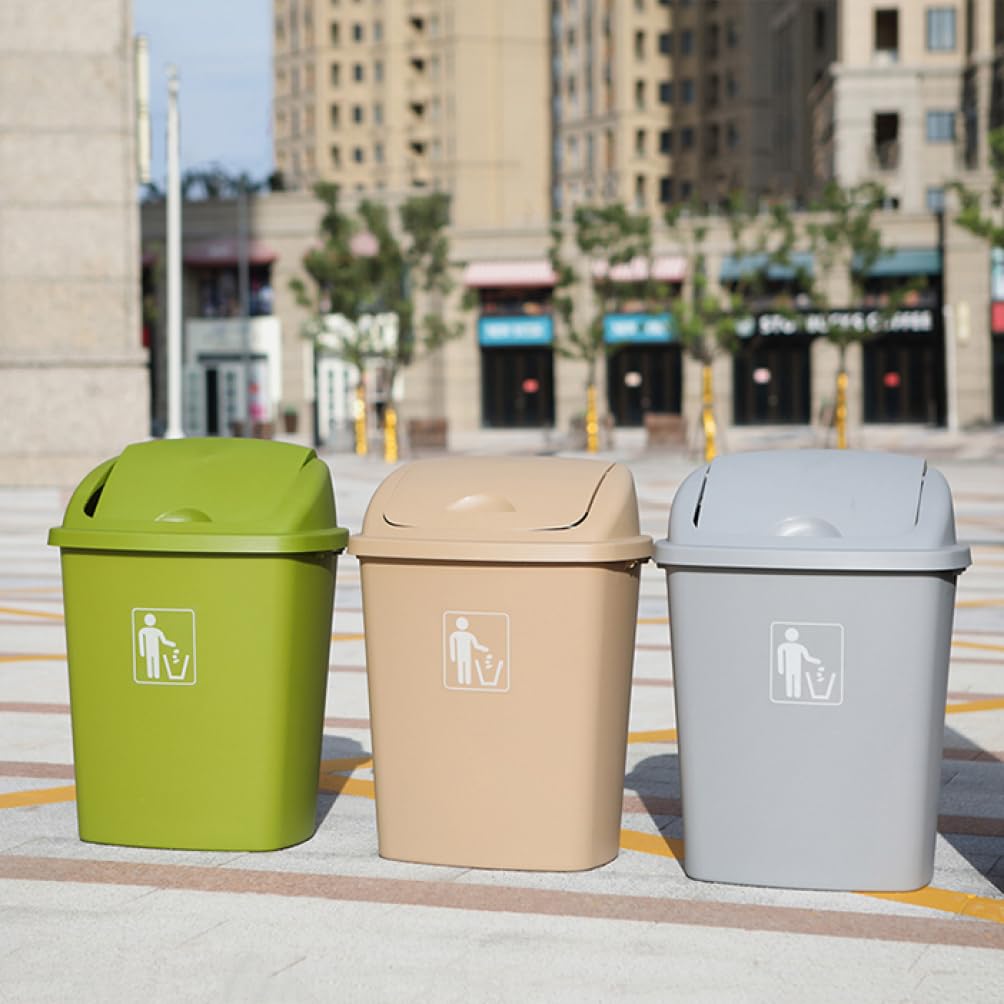 Poubelles extérieures Poubelle grande capacité intérieure/extérieure avec couvercle basculant Poubelle en plastique pour cuisine maison jardin Grande capacité